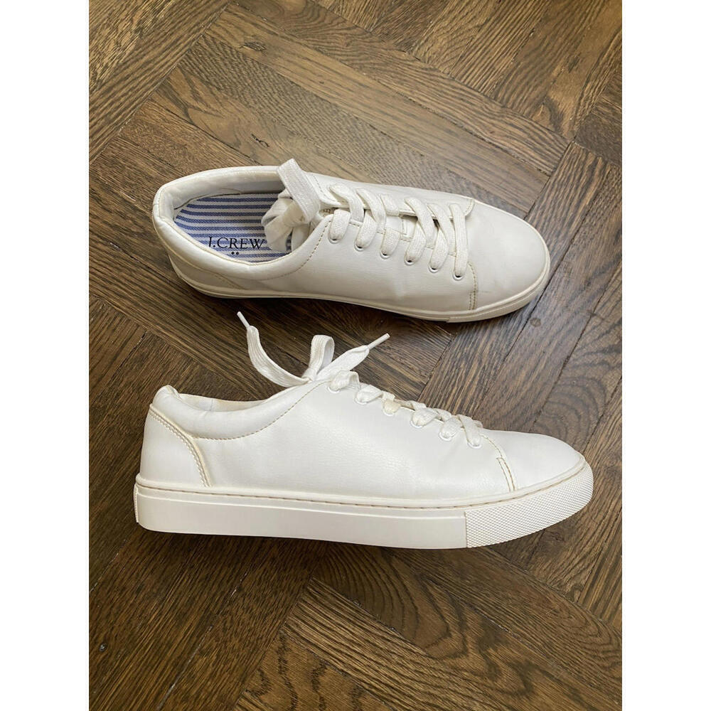 J. Crew Women’s 8.5 Road Trip Lace Up Sneakers Shoes White BC186 - Picture 4 of 10
